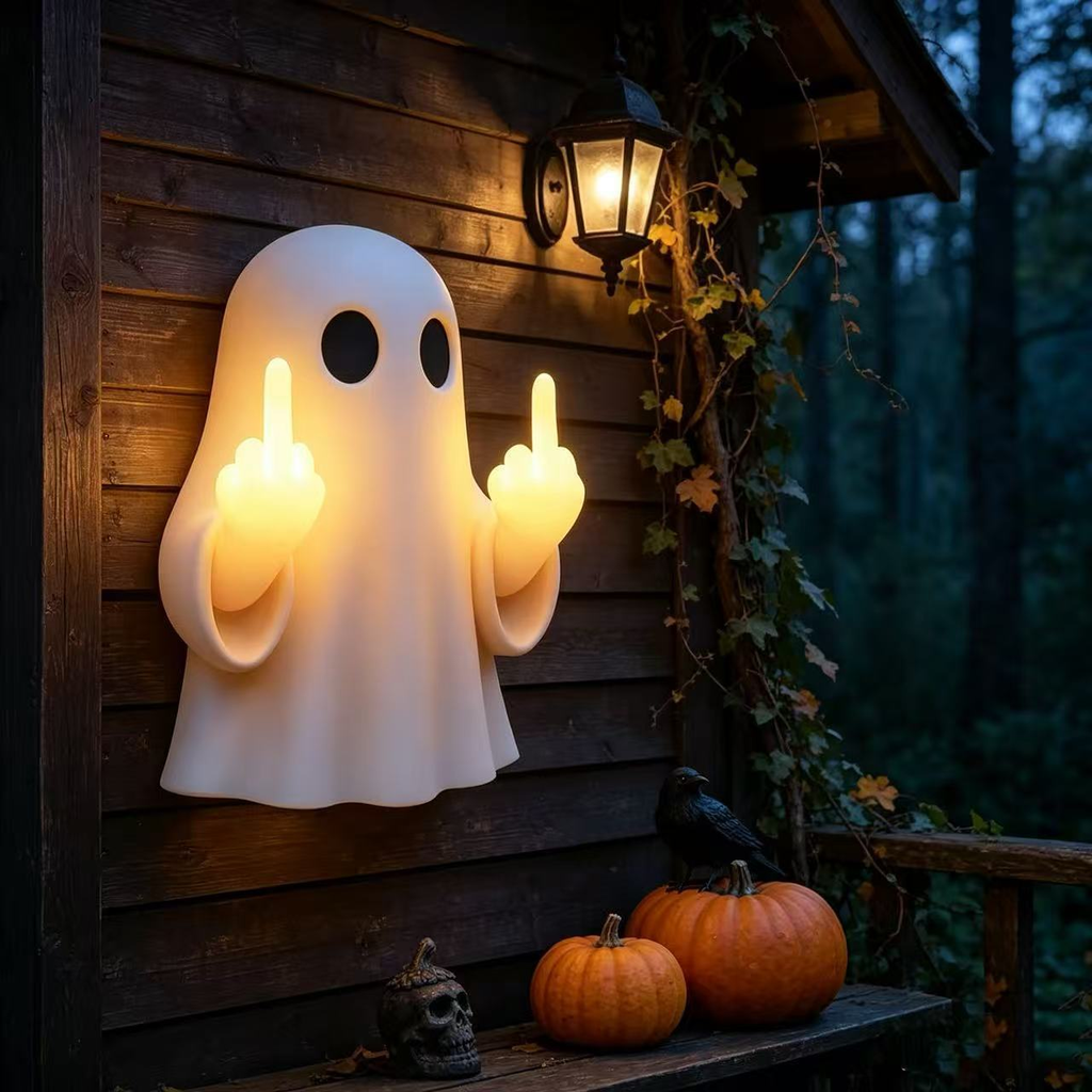 Halloween Ghost Middle Finger Glow Night Light