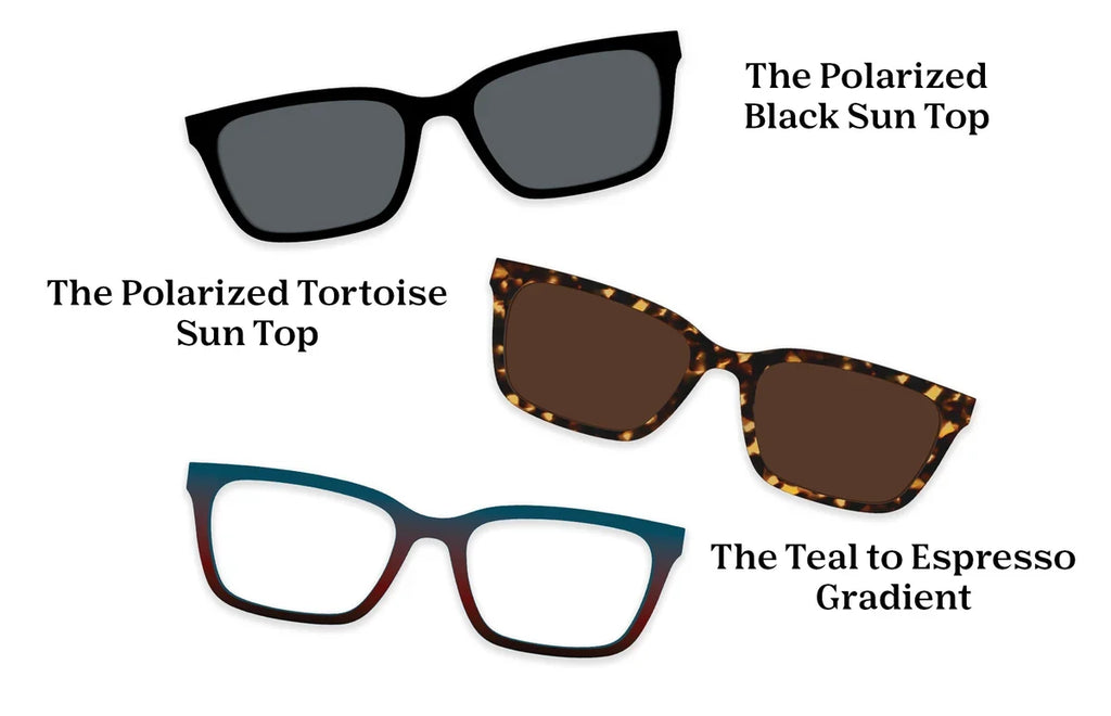 Magnetic glasses—switch between multiple styles.