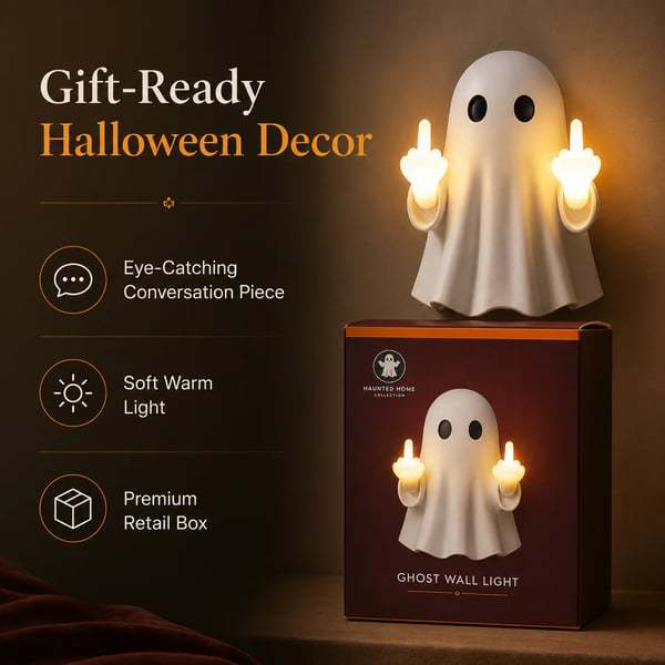 Halloween Ghost Middle Finger Glow Night Light