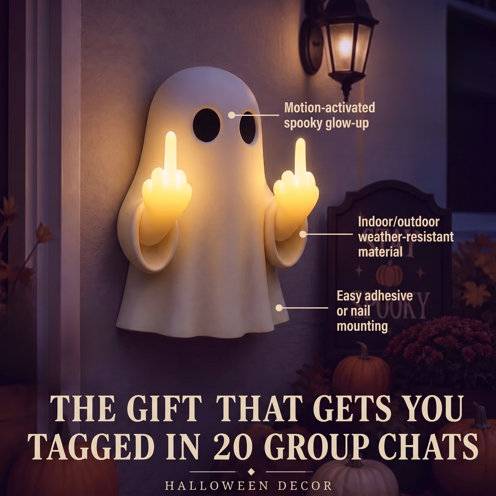 Halloween Ghost Middle Finger Glow Night Light
